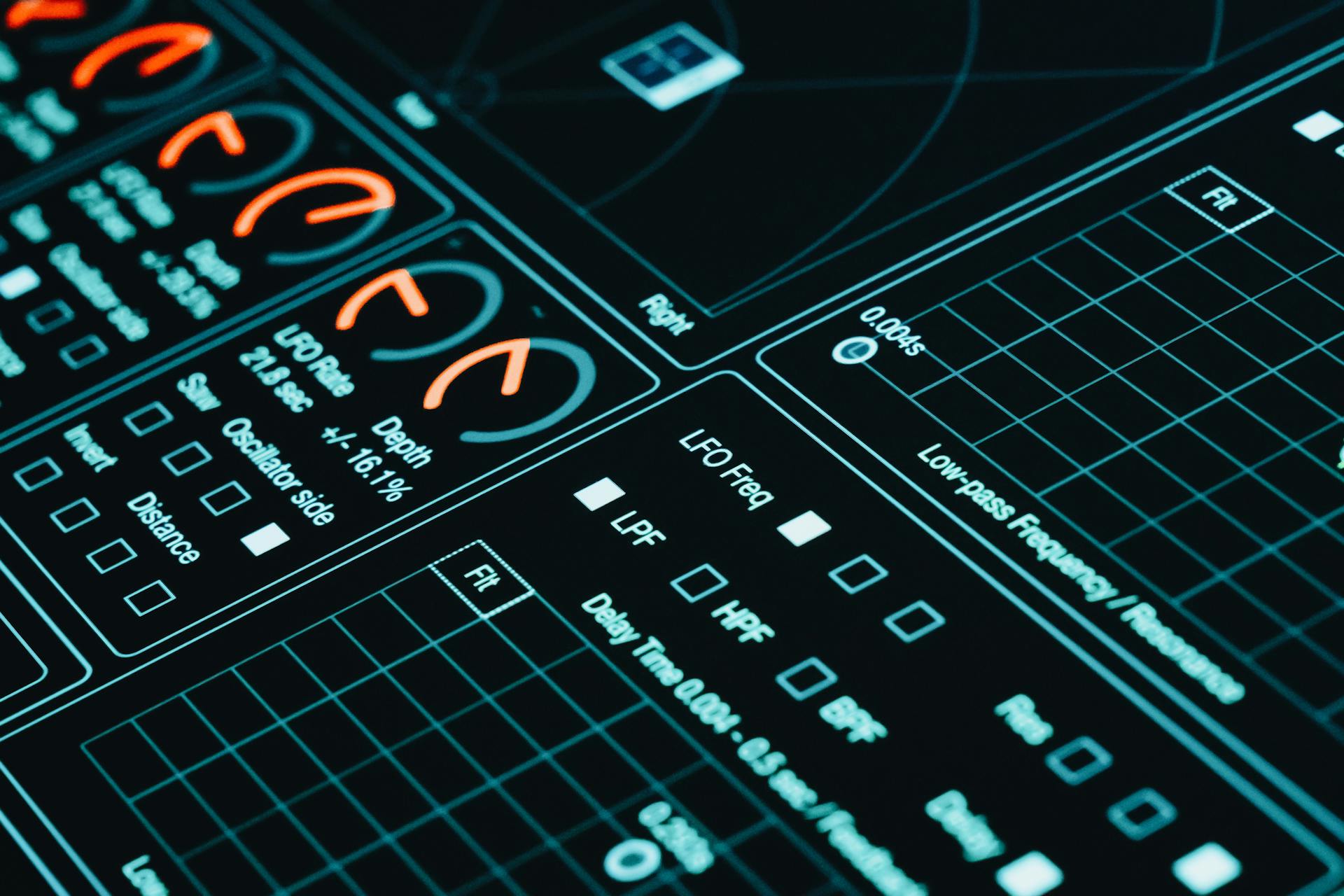 Warme digitale interface met opties op een scherm